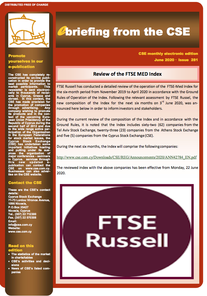 CSE: Review of the FTSE MED Index