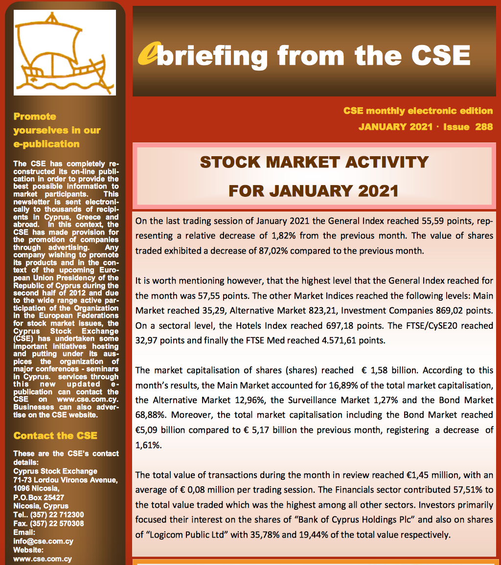 CSE: January Bulletin 2021