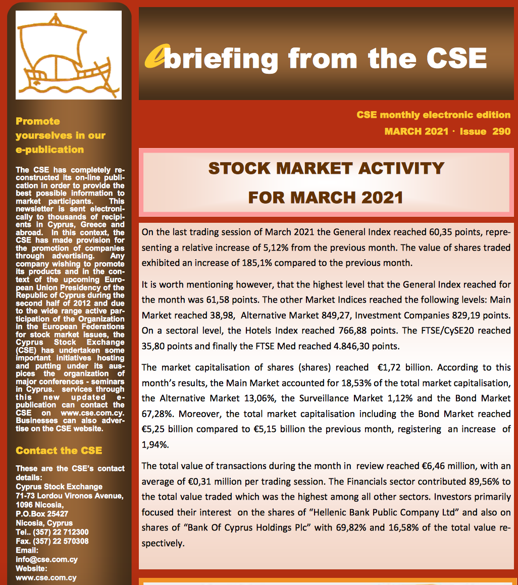 CSE: March Bulletin 2021