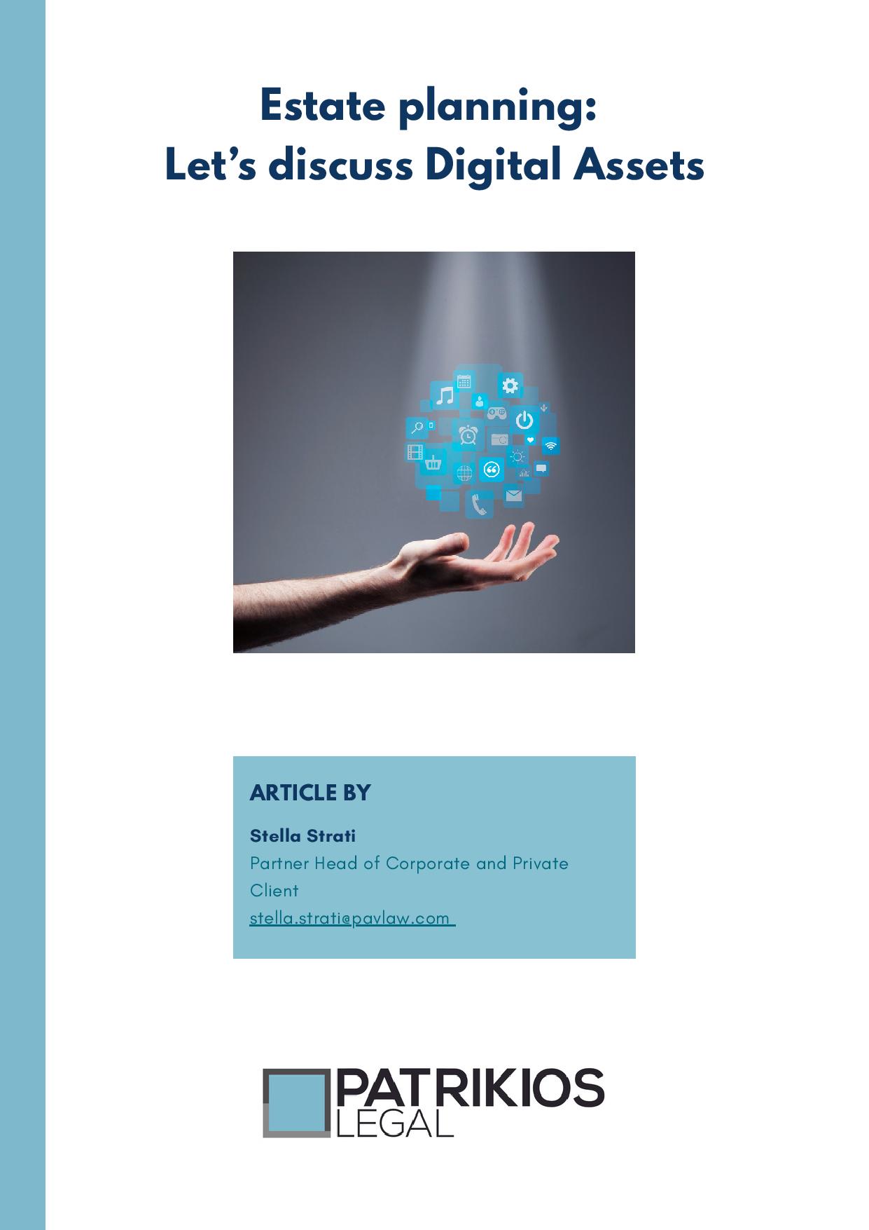 Patrikios Legal: Estate planning: Let’s discuss Digital Assets
