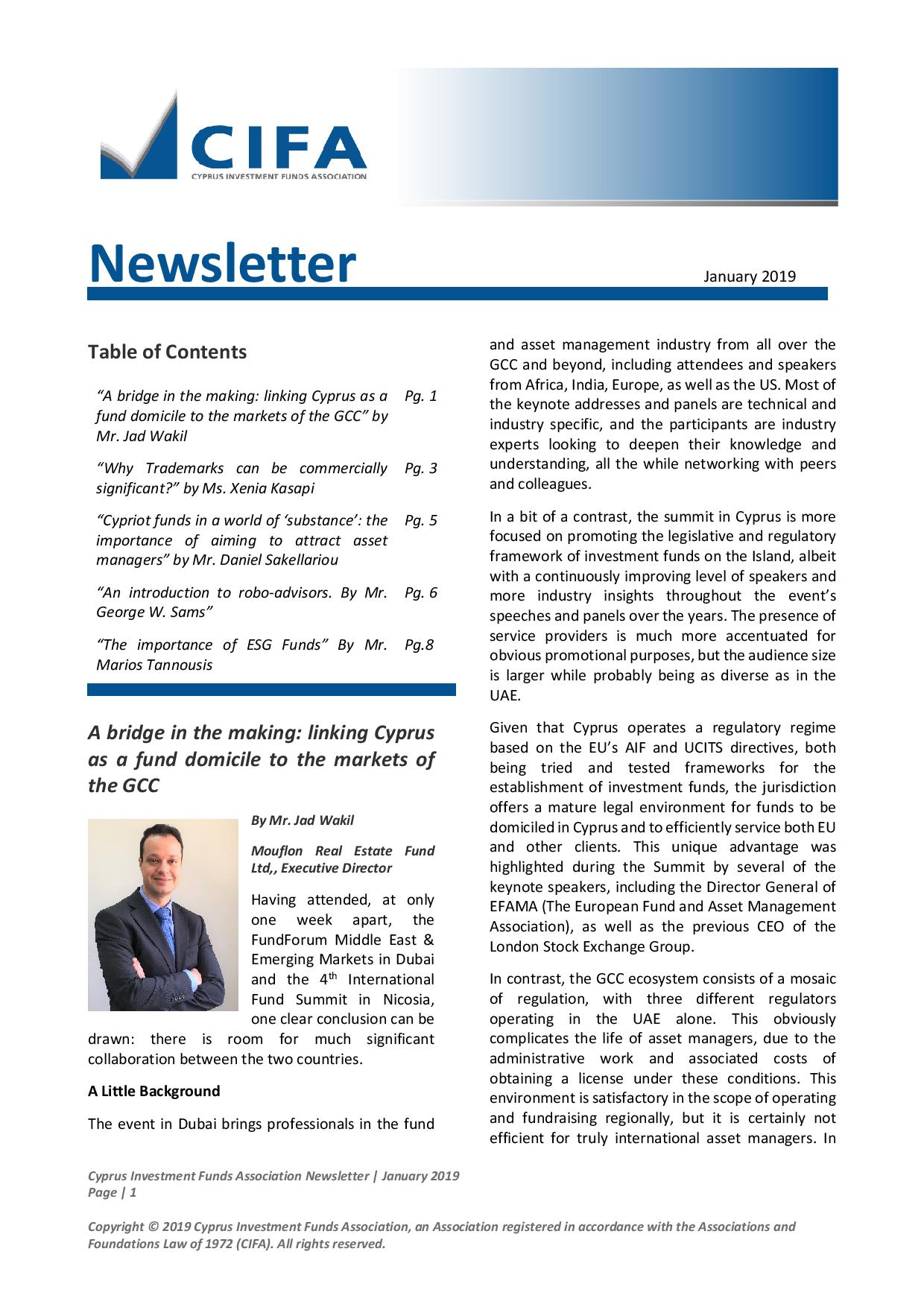 CIFA Newsletter January 2019