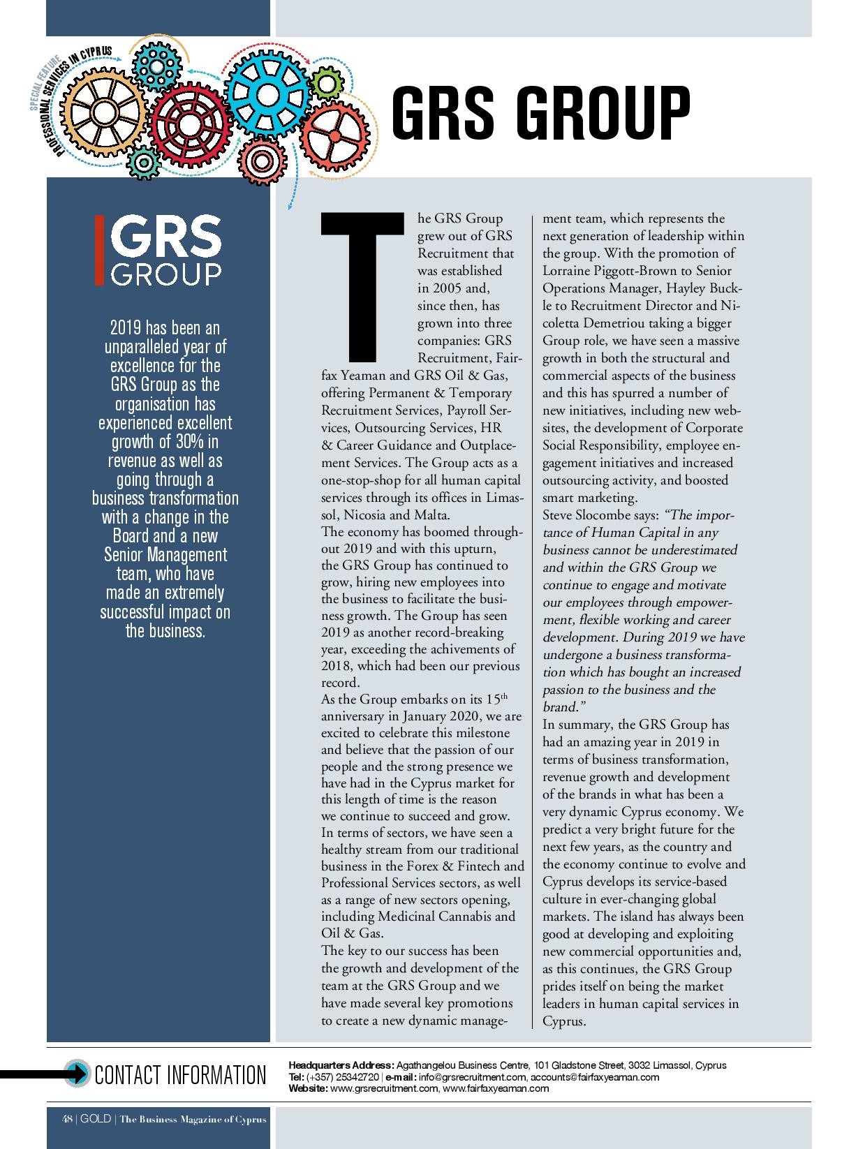 GRS Group: News Update December 2019