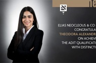 Elias Neocleous & Co LLC congratulates Theodora Alexandrou on achieving the ADIT qualification with distinction