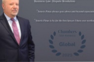 Managing Partner Mr. Soteris Pittas ranked in Band 1 in CHAMBERS 2025 GUIDE in the Practice Area of General Business Law: Dispute Resolution